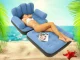 Inflatable Sofa 2-in-1 Convertible Pull-Out Chair to Air Bed Lounger, Blue