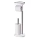 Joseph Joseph EasyStore Freestanding Toilet Roll Holder, Silver/White
