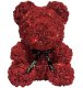 Rose Teddy Bear with Heart and LED Lights 25 cm, Red