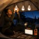 Multifunctional LED Camping Lamp with Solar Panel, FM Radio & Bluetooth, Black/Orange