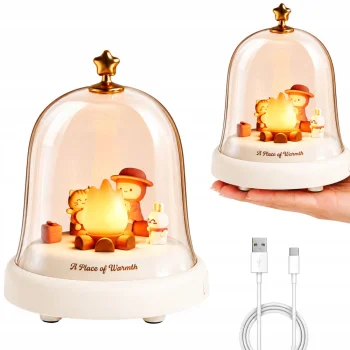 LED Night Light with Music and Campfire Motif