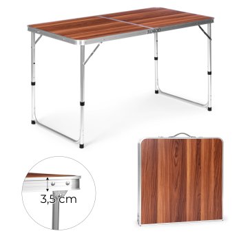MultiGarden GMFC-FY12060 WODERN Folding Camping Table, 120x60 cm, Brown