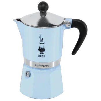 Bialetti Rainbow Espresso Maker, 3 Cups (130ml), Light Blue