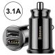 Baseus Grain Car Charger 2x USB 3.1A, Black