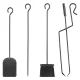 Fireplace Tool Set with Stand, 30 x 20 x 71 cm, Matte Black
