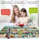 Children\'s Slim Mat Carpet with Road Signs, 130 x 100 cm