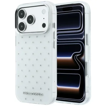 Karl Lagerfeld IML Rhinestones Allover Case for iPhone 17 / 18 Pro Max - White