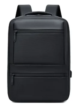 Black laptop backpack with USB port, approx. 19 l