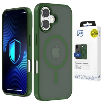 3mk Smoke MagCase dėklas iPhone 16 Pro su MagSafe, permatomas žalias