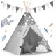 Tent Tipi for Children with Light Garland Nukido, Gray stars
