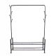 ModernHome Metal Garment Rack on Wheels with 2 Shelves, Black