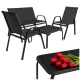 Balcony Furniture Set 4-Piece Gardlov Patio Sofa and Chairs, Black