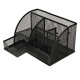 Metal Mesh Desk Organiser with 7 Compartments and Drawer, Black