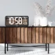 GreenBlue GB214 Large LED Wall Clock with Thermometer, Black
