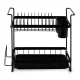 Massido MS-602 2-Tier Dish Drying Rack with Drainboard, black