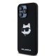 Karl Lagerfeld iPhone 15 Pro vāciņš Silicone Choupette Head MagSafe, melns