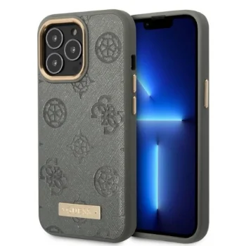 Guess Peony Logo Plate iPhone 13 Pro Max MagSafe Case Grey