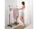 Rolling Clothes Rack, Adjustable Height, Black