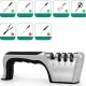 4-Stage Manual Knife Sharpener for Kitchen Knives and Scissors, Grey