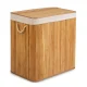 Massido Bamboo Laundry Basket with Lid, 3 Compartments, 150 L