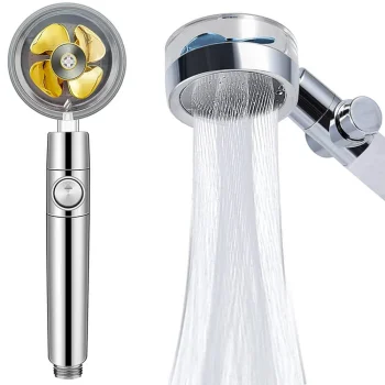 Shower Head with Turbine and Replaceable Filter