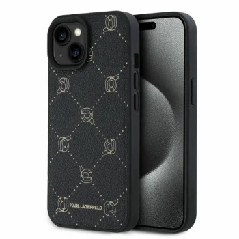 Karl Lagerfeld iPhone 15 Case MagSafe Karl Heads, Black