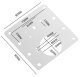 Universal hinge repair plate, stainless steel, 90x90 mm, silver