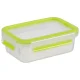 Emsa Clip & Close 515583 Food Storage Container Set, 3 pcs, 0.55 L, Transparent / Green