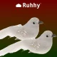 Clip-On Bird Christmas Ornaments, Set of 2, White, Ruhhy 22338