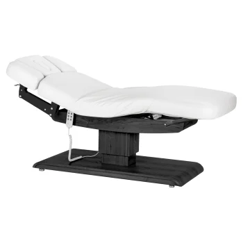 Electric SPA Treatment Bed Sillon Relax, 63-87 cm, White / Dark Wood Base