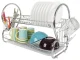 Two-Tier Dish Drainer Rack, Silver