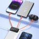 Dudao K6Pro+ 20000mAh Power Bank with 4 Built-in Cables, White