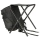 Folding fishing camping chair with backpack 10L black
