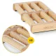 4FIZJO Wooden Double Foot Massage Roller, brown