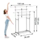 Massido 686400 freestanding clothes rack, black-silver