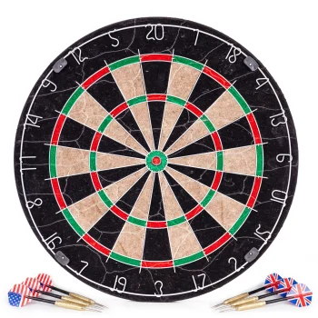Sisal Dartboard Set (46 cm) with 6 Metal Darts