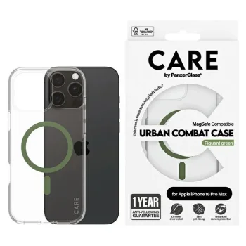 PanzerGlass iPhone 16 Pro Max Case CARE Flagship MagSafe, Green