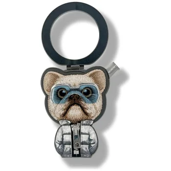 Nimmy Cool&Cute 2.0 Dog Magnetic Pendant and Phone Stand, Black