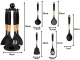 Black Silicone Kitchen Utensils Set with Stand, 6 Pieces