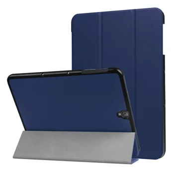 Samsung Galaxy Tab S3 9.7" (T820/T825) Trifold Stand PU Leather Hard Protective Cover Case, Blue