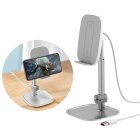 Baseus Telescopic Desktop Bracket Phone Holder Wireless Qi Charger 15W with USB Cable, Silver