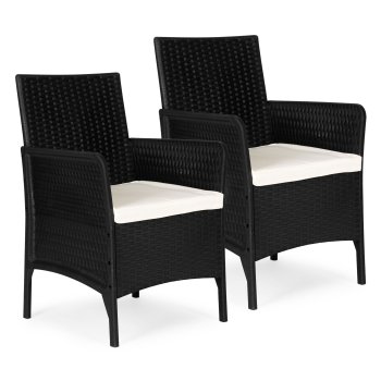 2-Piece Garden Armchair Set with Cushions MultiGarden, Black