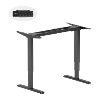 Height-Adjustable Desk Frame, Dual Motor, without Tabletop, Black