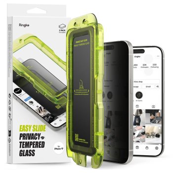 Ringke Easy Slide 2-pack Privacy Glass iPhone 17 - Black