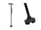 Folding Walking Cane with 6 LED Flashlight and 4-Point Base, Black