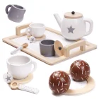 Kids Wooden Coffee and Tea Play Set with Tray OUTLET