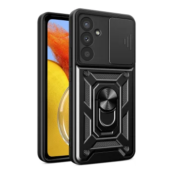 Hybrid Armor Camshield Case for Samsung M14 - Black