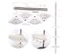 Telescopic corner shelf for shower and bathroom, 4 tiers, white