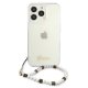 Guess Pearl Transparent Hardcase for iPhone 13 / 13 Pro with Pearl Charm