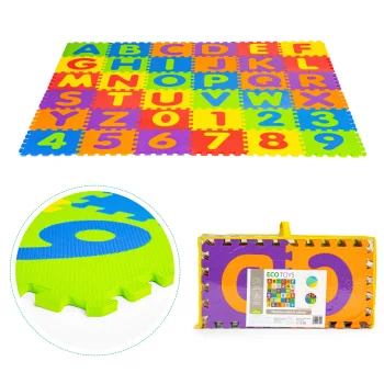 Ecotoys EVA Foam Puzzle Play Mat with Letters and Numbers 178x178 cm